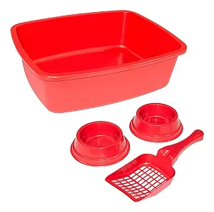 Kit Bandeja Gato Alta Vermelha