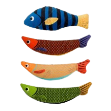 Brinquedo Pelucia Peixe Diversos para Cães c/ apito 10cm