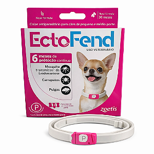 Coleira Cães Ectofend Anti Pulgas e Carrapatos Cachorro 48cm Rosa - 6 meses de proteção