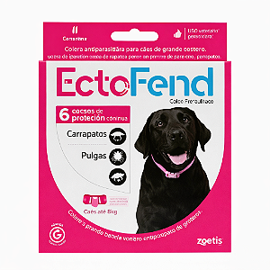 Coleira Cães Ectofend Anti Pulgas e Carrapatos Cachorro 65cm Rosa - 6 meses de proteção