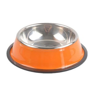 Comedouro Inox Tigela Laranja 300ml