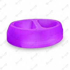 Comedouro 1000ml Duplo Roxo Neon