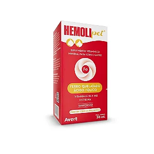 Hemolipet Suplemento Ferro Para Cães e Gatos Avert 30ml