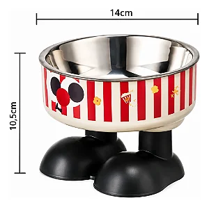 Comedouro Inox Tigela  Alto 350ml Pipoca Multifuncionais