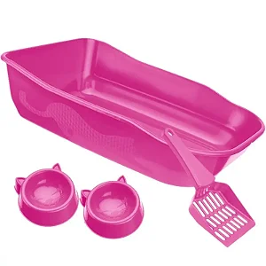 Kit Bandeja Gato Rosa - Nova Durapet