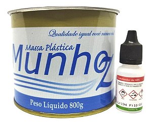 Massa Plástica 800g Branca - MUNHOZ