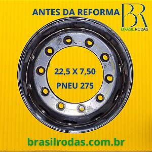 Reforma e Conserto de Rodas de aço ou ferro para Ônibus aro 22,5 x 7,50 Pneu 275
