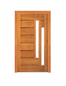 Porta Pivotante Horizontal com Visor Duplo - Madeira Maciça - Angelim