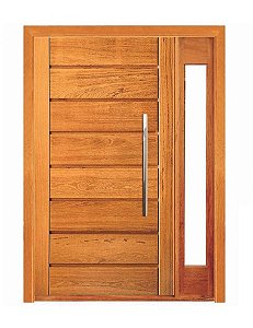 Porta Pivotante Horizontal com Visor Lateral - Madeira Maciça - Angelim