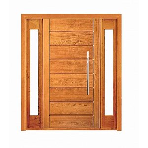 Porta Pivotante Horizontal com Visor Lateral Duplo - Madeira Maciça - Angelim
