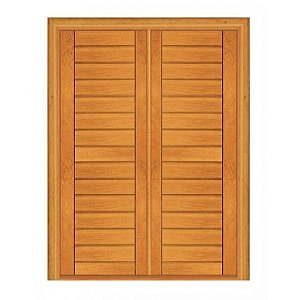 Porta Dupla de Abrir Contemporânea - Madeira Maciça - Angelim