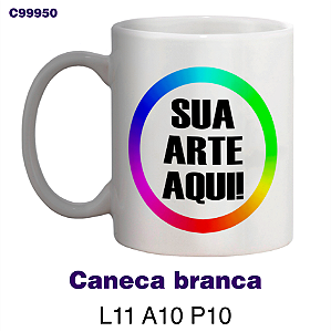 Caneca de porcelana branca personalizada