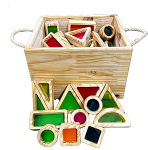 Caixa com Formas Geométricas Translúcidas