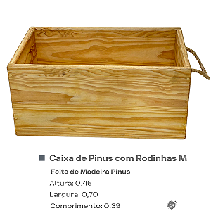 Caixa de Pinus com Rodinhas M