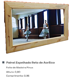 Painel Espelhado Reto de Acrílico