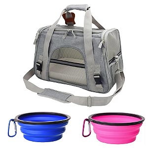 Kit bolsa e comedouro pet