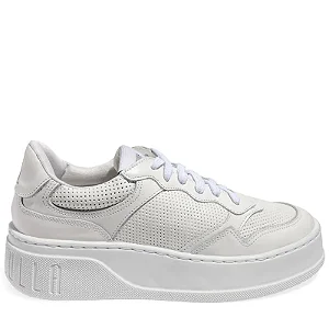 Tênis Flatform Couro Confort Branco Recortes