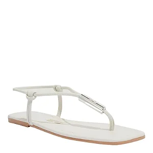 Rasteira Napa Soft Off White Bico Quadrado