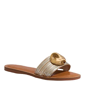 Rasteira Metalizada Soft Dourada