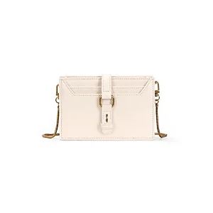 Bolsa Carteira Soft Off White e Preta Alça Transversal