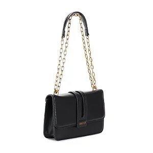 Bolsa Soft Preta Alça Ombro Corrente