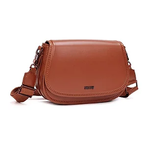 Bolsa Soft Marrom Alça Gorgurão Transversal