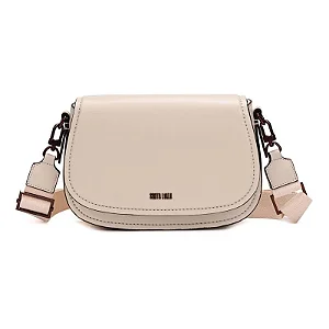 Bolsa Soft Bege Alça Gorgurão Transversal