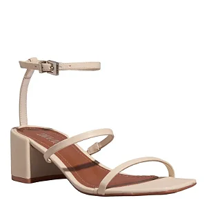 Sandália Lolla Napa Off White Salto Grosso