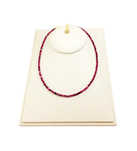 Colar Chocker de Pedra Natural Rubi banhado em Ouro 18K