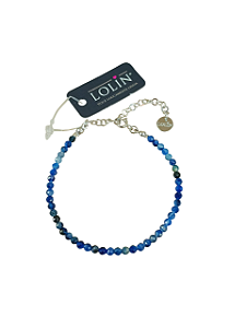Pulseira com Fecho Cianita Azul banhado em Ouro Branco