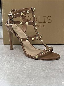 Sandália Solis Brasil Caramelo com Spike