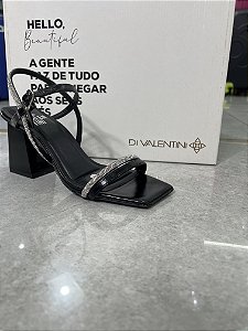 Sandália Di Valentini Preta Verniz