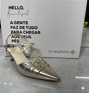 Slingback Di Valentini Dourado