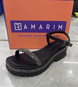 Papete Ramarim Preta com strass