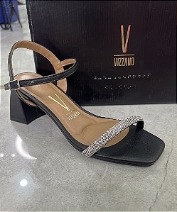 Sandália Vizzano Preta Cristal