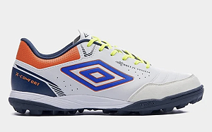 Chuteira Society Umbro X-Comfort Unissex - Branco+Laranja