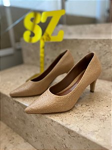 Scarpin SZ Bege Lantejoulas