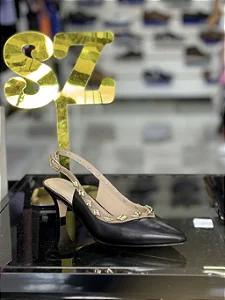 Slingback SZ em Couro Legitimo Preto