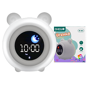 Luminária Silicone LED RGB Relógio Alarme e Ruído Branco Sons Ambiente