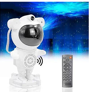 Projetor Laser Astronauta c. Caixa de Som Galáxia Nebulosa e Estrelas