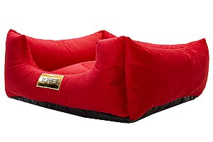 Cama Quadrada para Cachorro ou Gatos Super Luxo Luppet Vermelho (LP88016-01)