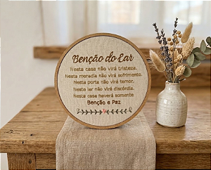 Bastidor Bordado Oração Benção do Lar