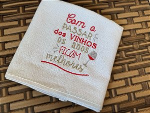 Pano de Prato Bordado Vinho 1 peça
