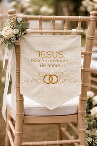 Flâmula Bordada Casamento Jesus Convidado de Honra