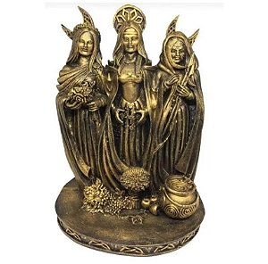 Imagem Deusa Tríplice - Cor Dourado Envelhecido
