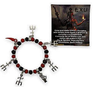 Pulseira 7 pingentes- Exu