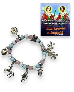 Pulseira 7 pingentes- Cosme e Damião