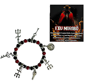 Pulseira 7 pingentes- Exu Marabô