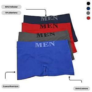 Kit com 5 Cuecas Boxers Masculinas de Microfibra - Cores Variadas e Sortidas