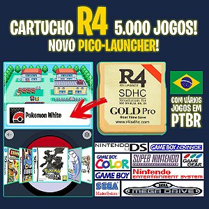 R4 5000 - Premium 100% Atualizado 2026 - Super fácil - Compatível com DS, DSi, 3DS, 2DS